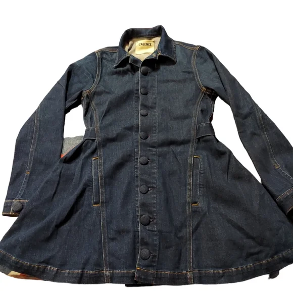 L'AGENCE | Dresses | Lagence Fit And Flare Denim Mini Dress Button Up Great  | Poshmark